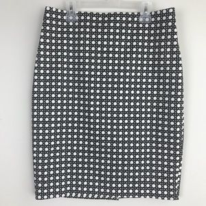 Ann Taylor Geometric Design Career Pencil Skirt
